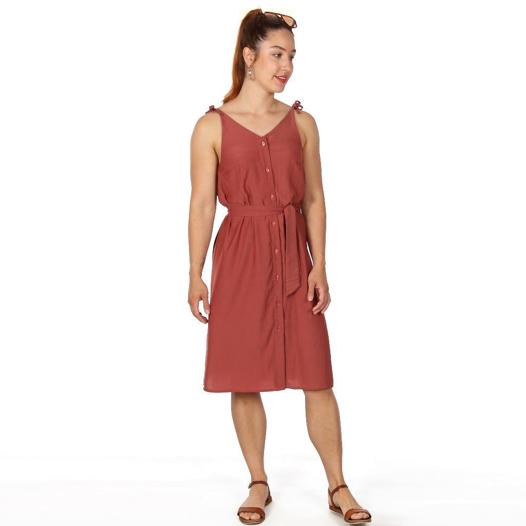 Preview: Papierschnittmuster Kleid mit Bindeträgern Frau Lulu XS-XXL